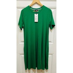 Joules UK14 US10 Green Joyce Jersey‎ T-Shirt Dress NWT Short Sleeve Casual